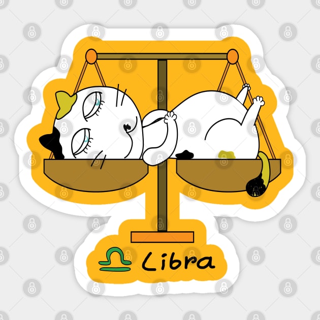 Libra zodiac funny cat Sticker by BonusSingh